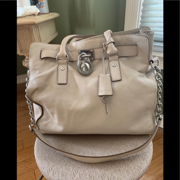 Michael Kors beige Leather Satchel - Picture 13 of 16